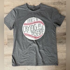 No Crying Baseball Graphic T-Shirt